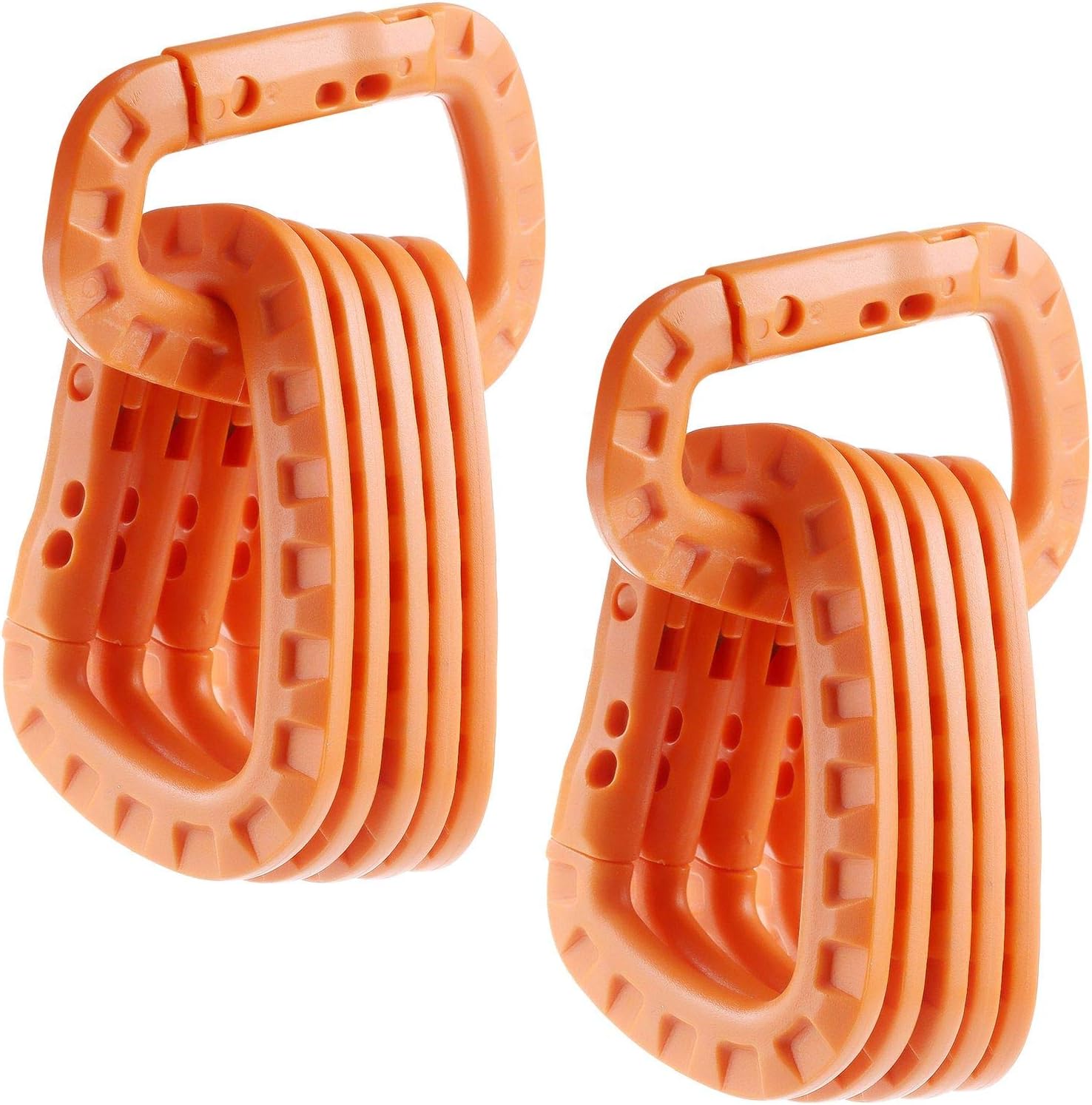 IEBUOBO 12 Pack Orange Carabiner Keychain Hard Polymer Carabiners