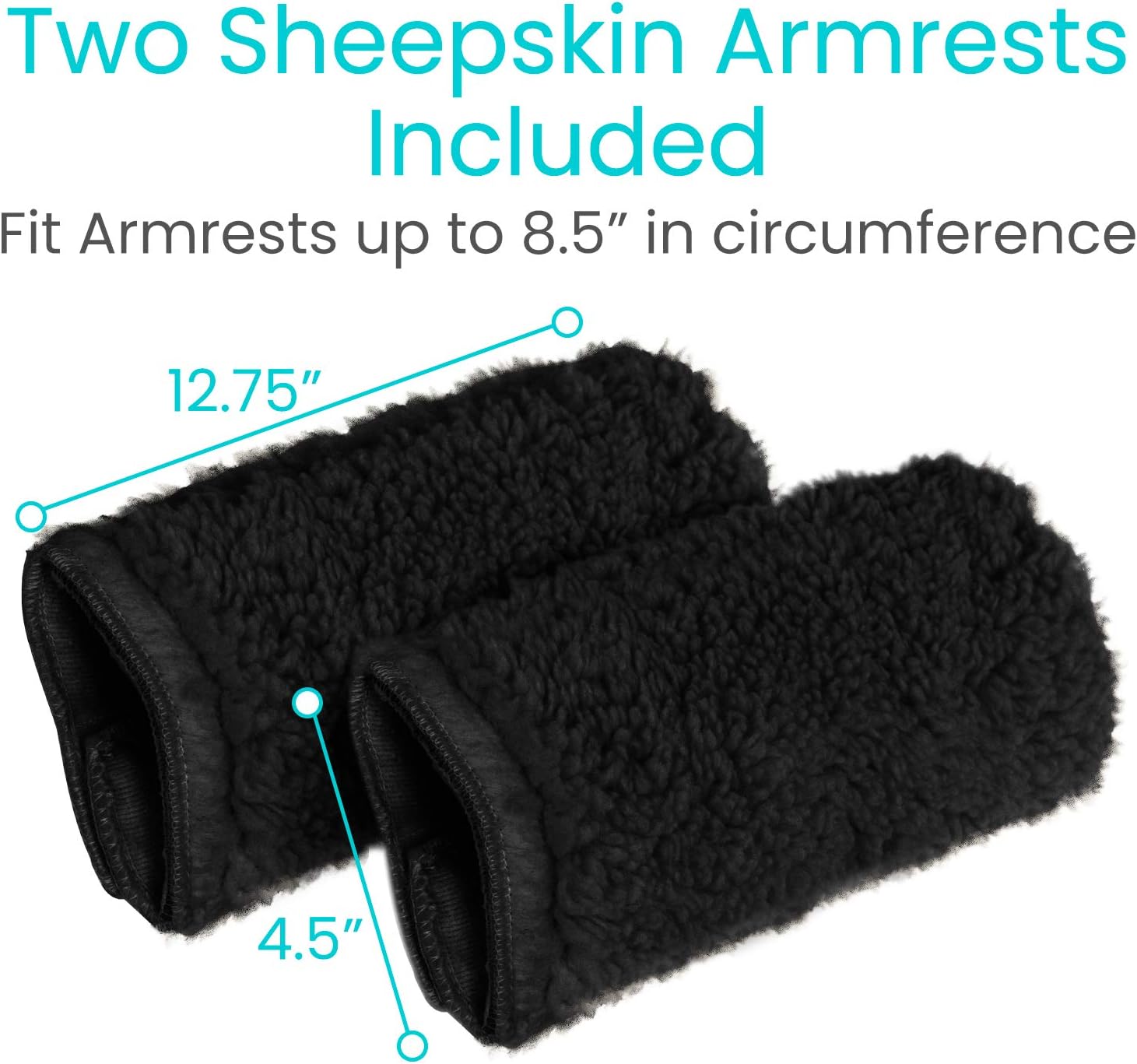 Vive Wheelchair Armrest Cover (Pair) - Memory Foam Sheepskin Pad for Office & Transport Chair - Soft Support Cushion Accessories for Padded Arm Rest, Kids, Adults - Comfort Padding Pressure Relief: Home & Kitchen