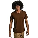 ayaecofashion Men's Organic Pima Cotton V-Neck T-Shirt | Brown/M