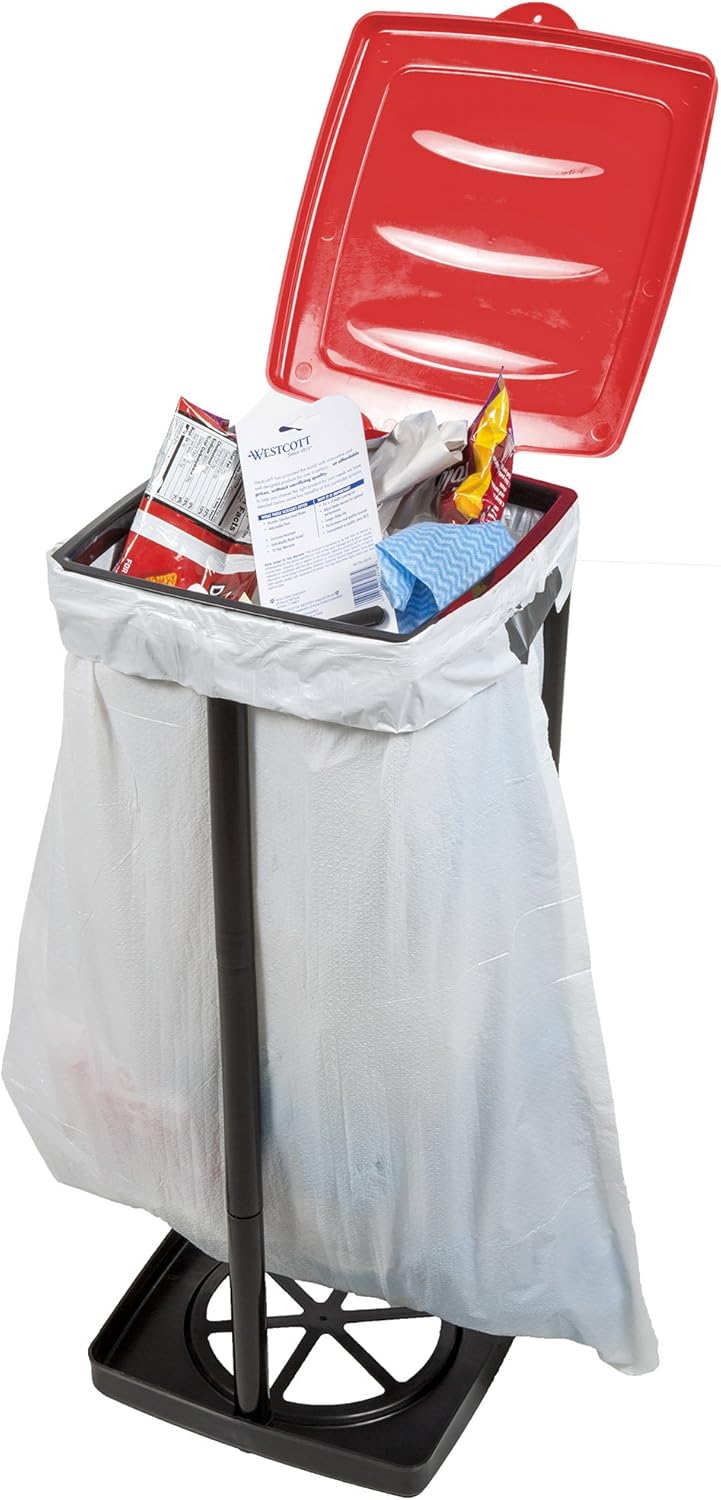 Wakeman Portable Trash Bag Holder- Collapsible Trashcan for Garbage and Indoor/Outdoor Use Outdoors -Ideal for Camping Recycling and More (Red): Clothing