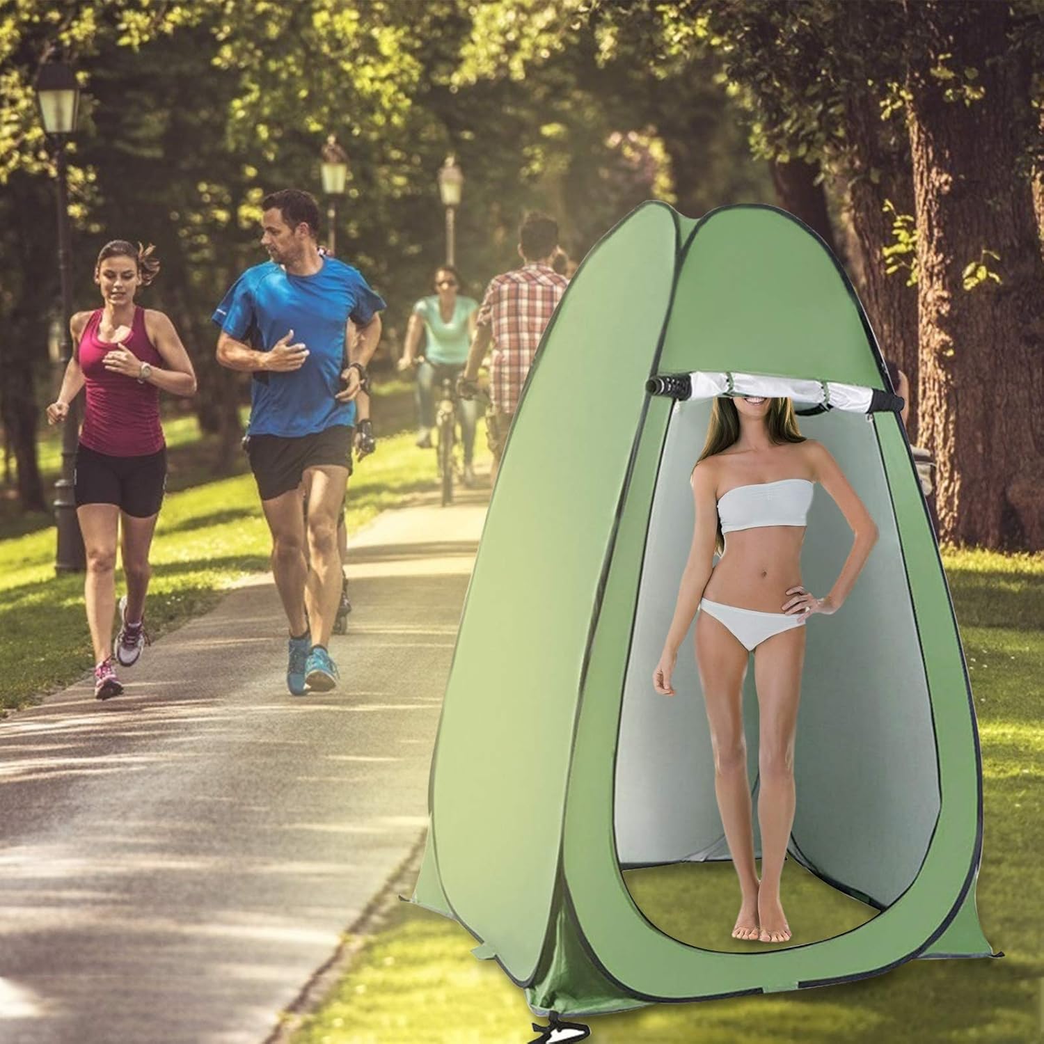 Portable Pop-up Shower Privacy Tent Outdoor Camping Dressing Room Toilet Beach Spacious Tent Shelter: Sports & Outdoors