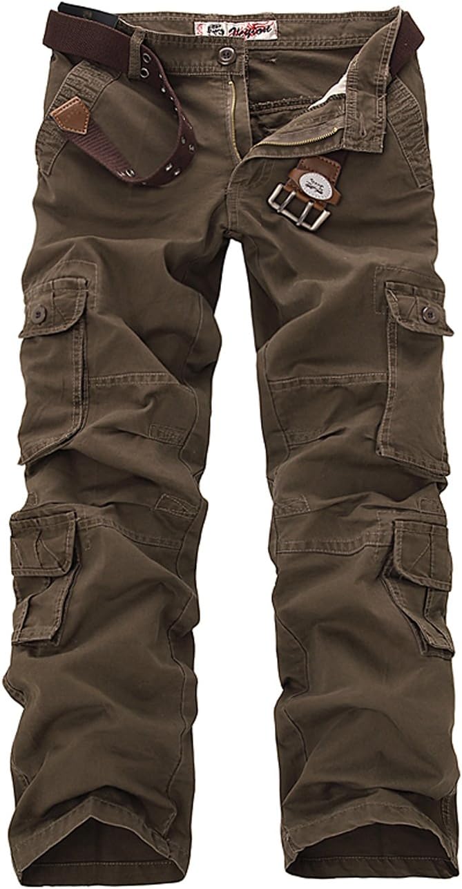 AYG Mens Cargo Work Trousers Cotton Pants Camping Hiking UK 29-46