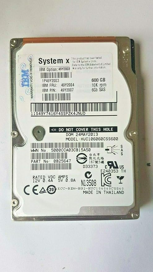600 Gb Sas Ibm System X Huc106060css600 6gb S Hdd 10k 2 5 Hard Drive Amazon Co Uk Computers Accessories