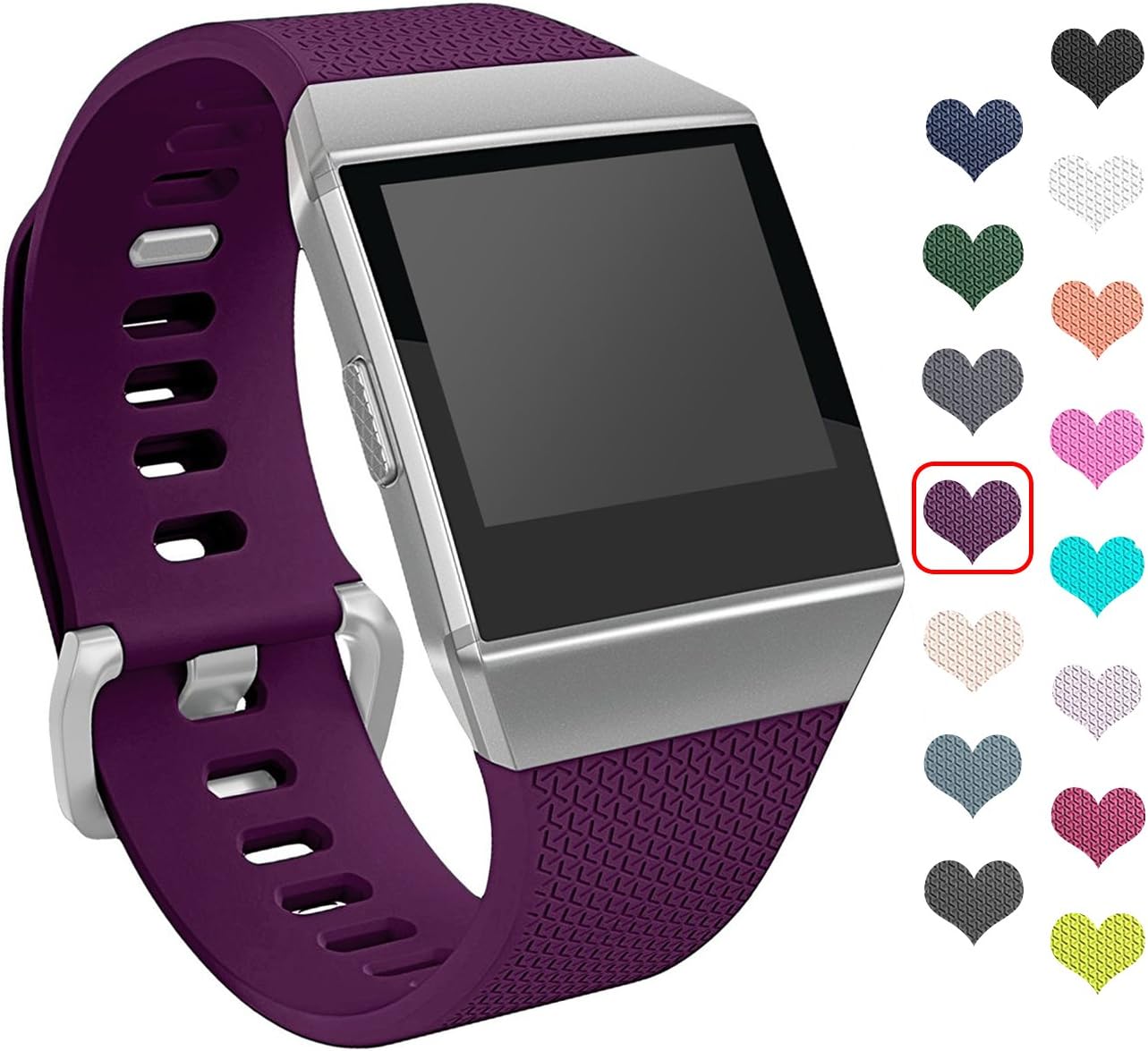 Fitbit Ionic Strap, mtsugar Newest Original Version Classic Edition Replacement Silicone Wristband Bracelet Accessory for Fitbit Ionic with adjustable Buckle for women and men