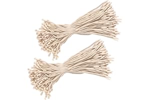 DASSNANE 1000 Pcs 7.7" Thick Beige Hang Tag String Cotton with PP Plastic Locks,for Labels,Tags, Boutiques, Online Stores, Jewelry Shops, Craft Projects(Thicker Than Ordinary)