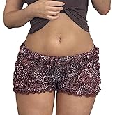 Faretumiya Women Ruffle Frill Boy Shorts Y2k Leopard Low Rise Smocked Mini Shorts Sexy Micro Bloomers Pj Shorts