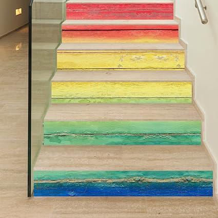 6 Pzset 3d Autoadesivo Colore Tavola Di Legno Adesivi