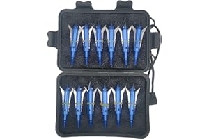 LeeMui Stainless Steel Hunting Archery Broadheads Blades Grain Screw-in Arrow Heads Tips Compatible with Traditional Bows Archery Broad Crossbow Recurve