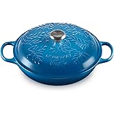 Le Creuset Olive Branch Collection Enameled Cast Iron Signature Braiser, 3.5 qt., Marseille with Embossed Lid