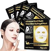 Advanced Snail Mucin Glass Glow Hydrogel Face Mask,Snail Mucin Serum Masks,Hydrating Collagen Face Masks Anti Wrinkle Deep Moisturizing Snail Mucin Masks Anti Aging for All Skin Types