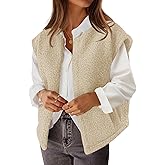 MEROKEETY Women's Sleeveless Sherpa Lined Vest 2026 Oversized Outerwear with Pockets