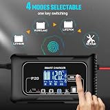 HTRC 20A Car Battery Charger 12V/24V LCD Desulfator Maintainer LiFePO4 Lead-Acid view 2