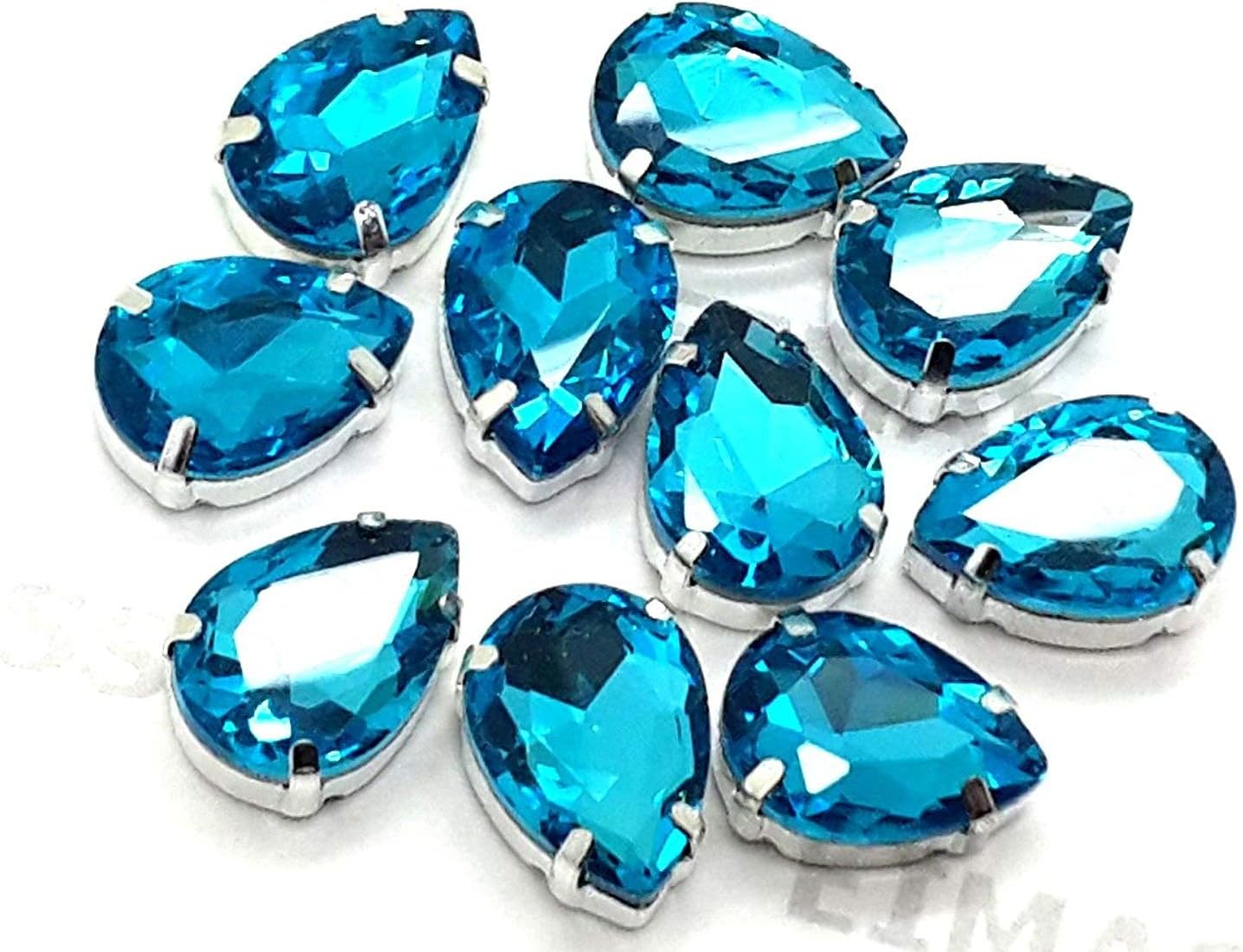 Swarovski Alternative, EIMASS® Exquisite Multi Shape Sew on Glue on Point Back Glass Crystals in Silver Settings