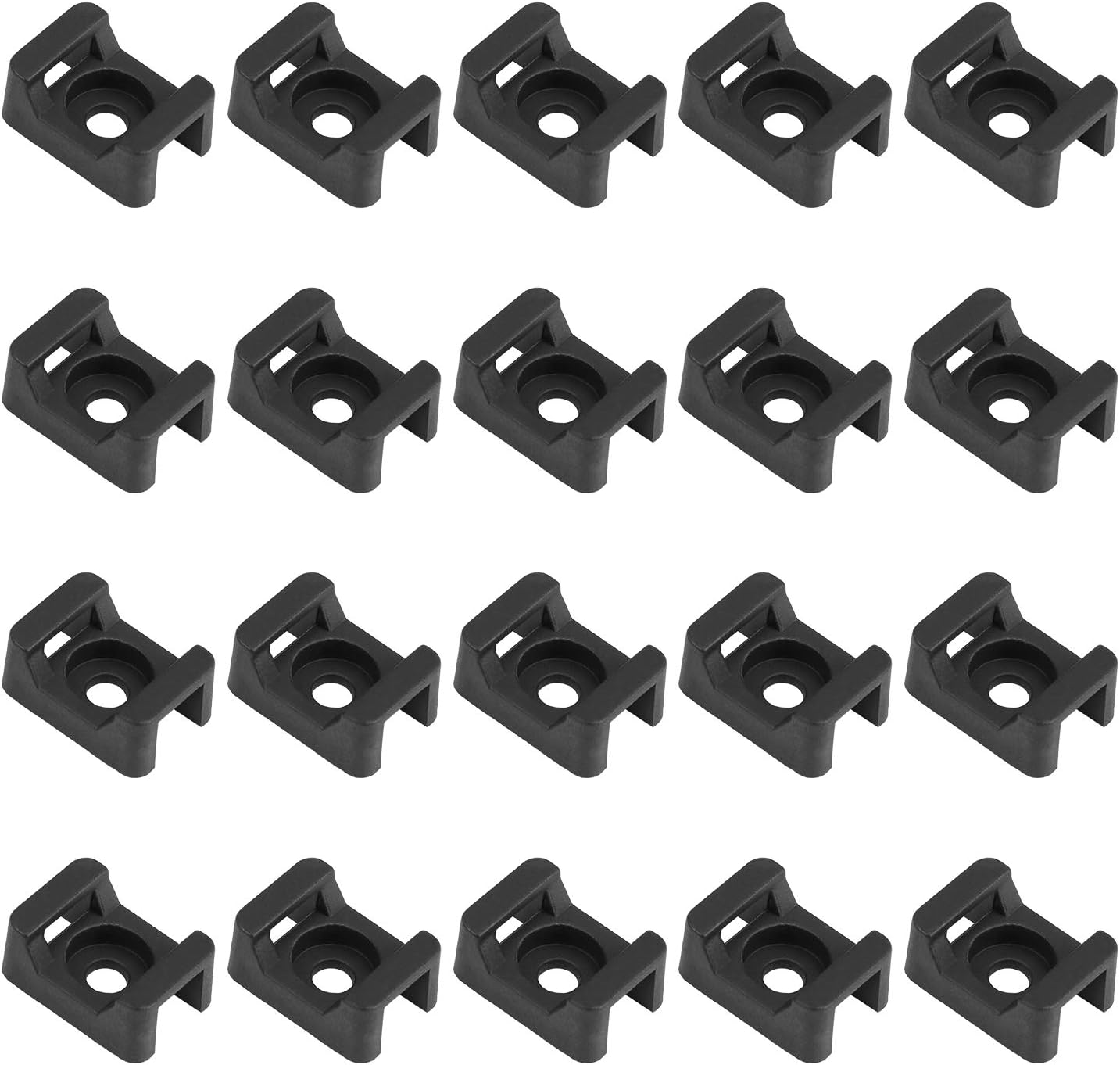 Coolty 150pcs Black Cable Tie Mounts, Cable Tie Bases, Saddle Type Mount Wire Tie Base Holder, 23mmx16mm