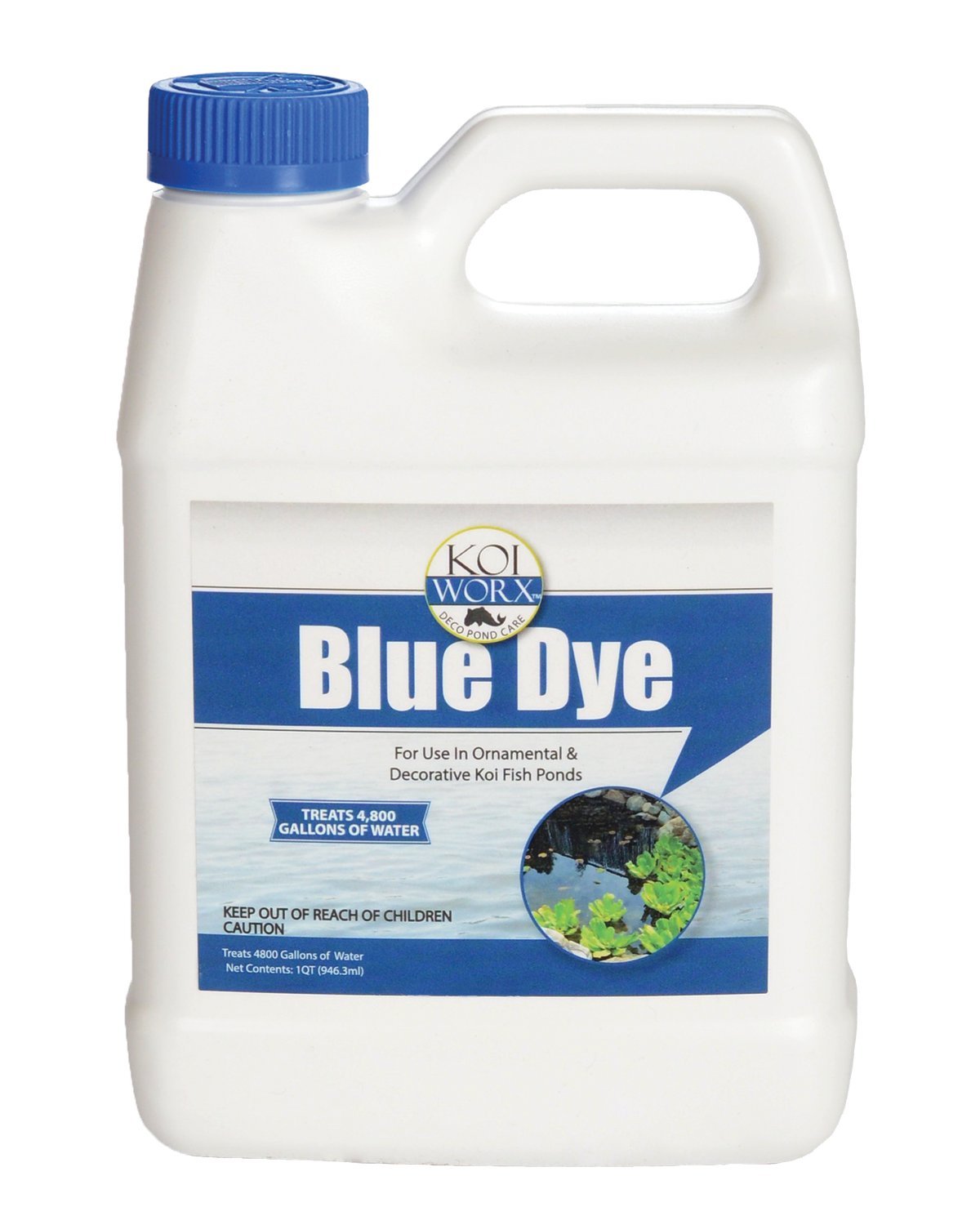 Sanco Industries Koiworx Blue Dye - Ornamental and Decorative Pond Dye, Water Features and Fountains, Safe for Koi - 1 Quart