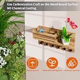 SWTYMIKI Wall Key Holder with Shelf Mail Organizer Brown 6 Hooks view 5