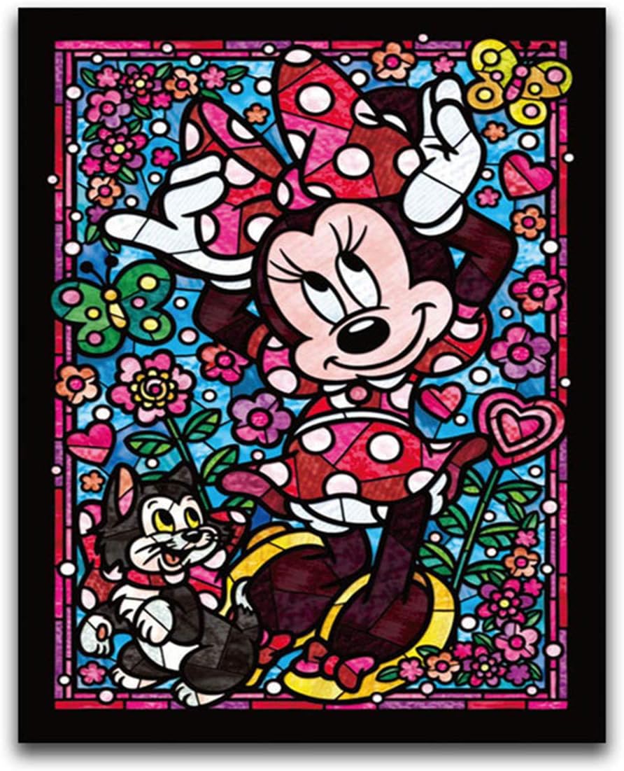 Leezeshaw 5D DIY Diamond Painting by Number Kits Fameless Rhinestone Embroidery Paintings Pictures for Home Decor - Minnie 40x50cm
