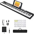 Donner DEP-1 Piano Keyboard 88 Keys, Beginner Digital Keyboard Piano Velocity-Sensitive Keys, Portable Electric Piano with Sustain Pedal, Carrying Case and Keyboard Stickers