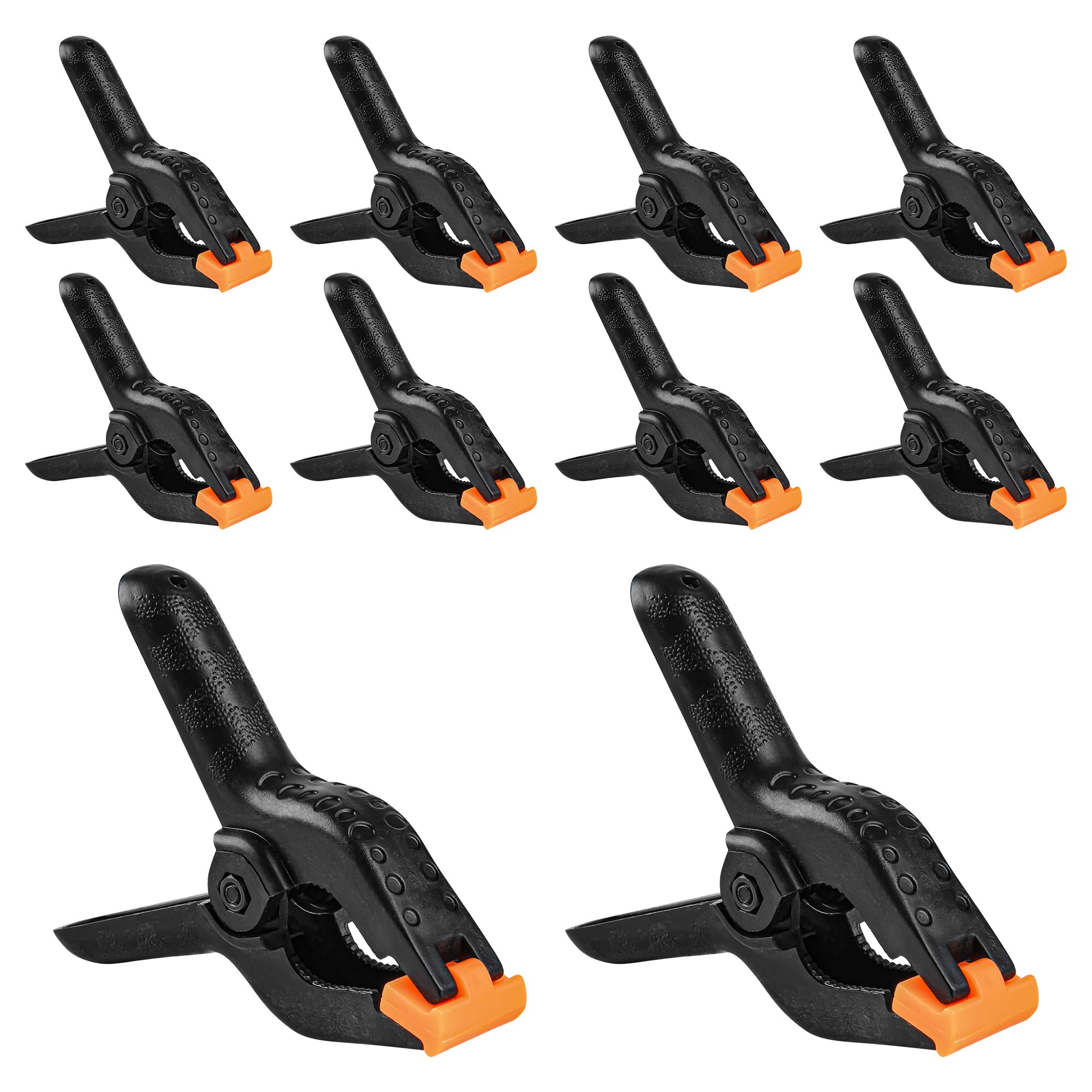 Photo 1 of 10 PCS Spring Clamps, LongYeah 4.5 Inch Plastic Spring Clips Heavy duty Backdrop Clips for Balloon Arch Photography Woodworking Crafts Tarp Clips Black