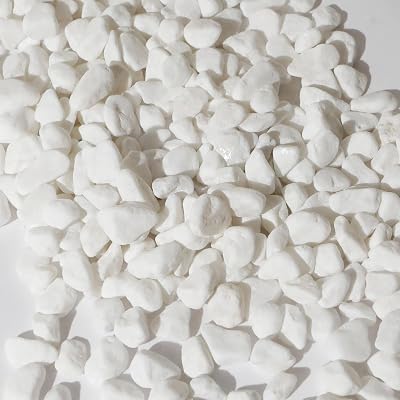 JeeMooTown 1.8KG White Decorative Stones 6-9mm for Plants Fish Tank