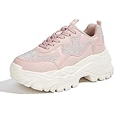 Niluber Chunky Sneakers for Women Platform Sneakers for Women Comfortable Casual Tennis Shoes Lace Up Fashion Walking Shoes