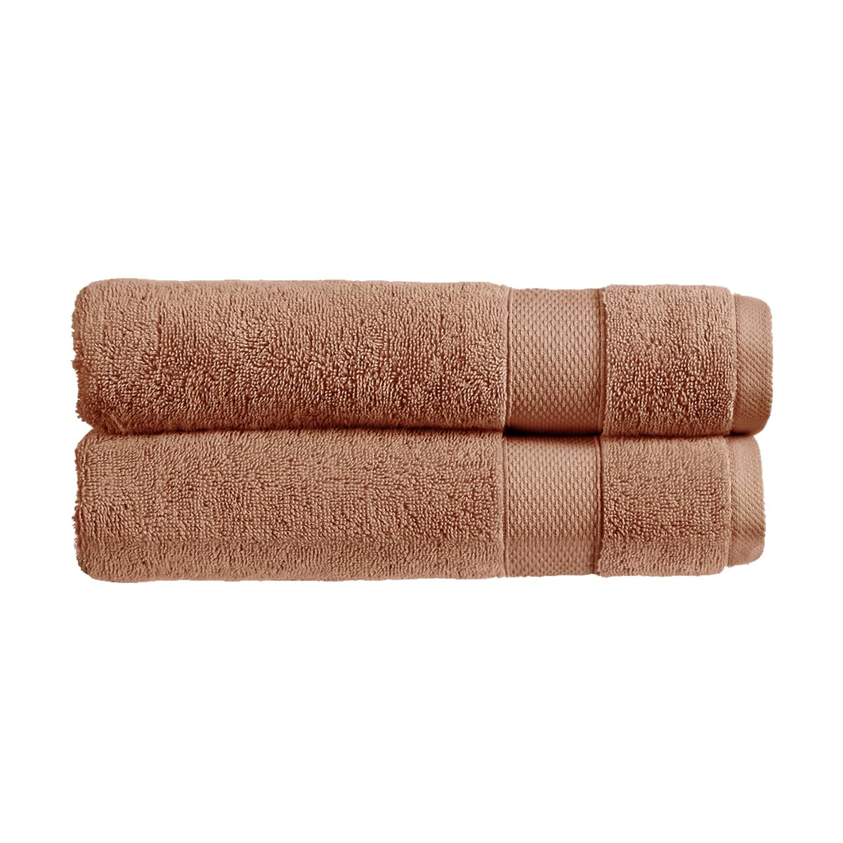 Christy Refresh Brown Hand Towels | Set of 2 | Quick Dry | Gentle Pastel Tones | Soft Plush Bathroom Towels | Absorbent Shower Towels | 100% Cotton 550GSM | Clay