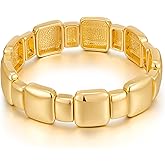 FAMARINE Gold Silver Chunky Bangle Bracelet for Women Men