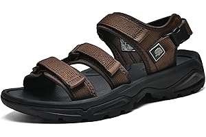 SHOPARKED Men's Athletic Sandals Hiking Sandals EVA Cushion Foam Midsole With Arch support Rugged Durabrasion Rubber Outsole