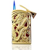 BEUIWJHE Carving Dragon Antique Lighter, Cool Vintage Metal Lighters, Torch Lighters Butane Refillable Unique Gifts for Men, for Candle Camping(NO Butane Fuel) (#1)