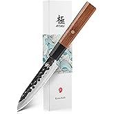 KYOKU Utility Chef Knife, Kage Series 4.5" Kitchen Knife with 3-Layer Laminated Steel Blade Rosewood Handle, Japanese Style Utility Knife, Professional Kitchen Knife for Slicing Paring
