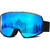 VEWOE Ski Goggles OTG for Men Women, Anti-fog UV Protection Snowboard Goggles Snow Goggles Skiing Snowmobile for Adult Youth