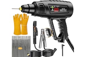 KingMiKi Handheld Welder Welding Machine, Portable Welder Machine 110V 20-200A Adjust with Rotary Switch & Digital Display, 20PCS Rods 1/16-1/8" ARC Stick Welder, 2-in-1 MMA Portable Welding Machine