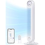 DREO Smart Tower Fan for Bedroom, 28ft/s, 20dB Ultra Quiet Fan, 8 Speeds | 2026 Upgraded DC Motor, 90° Oscillating Floor Fan,