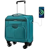 TIAWOLT 16 Inch Underseat Carry on Luggage With Wheels Softside Lightweight Compact Business Suitcases Travel Bag with Spinner Wheels Airline Approved Luggage for Short Trip,Green