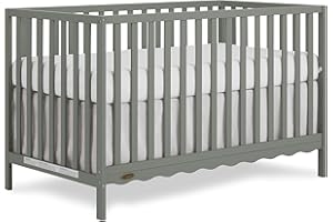 Dream On Me Synergy Wave 5-in-1 Convertible Crib in Seagrass, JPMA & Greenguard Gold Certified, Converts from a Baby Crib to 