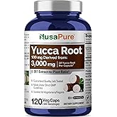 NusaPure Yucca Root 30:1 Extract, 200 mg Equivalent to 2,000 mg 120 Veggie Capsules Yucca schidigera Non-GMO, Vegan