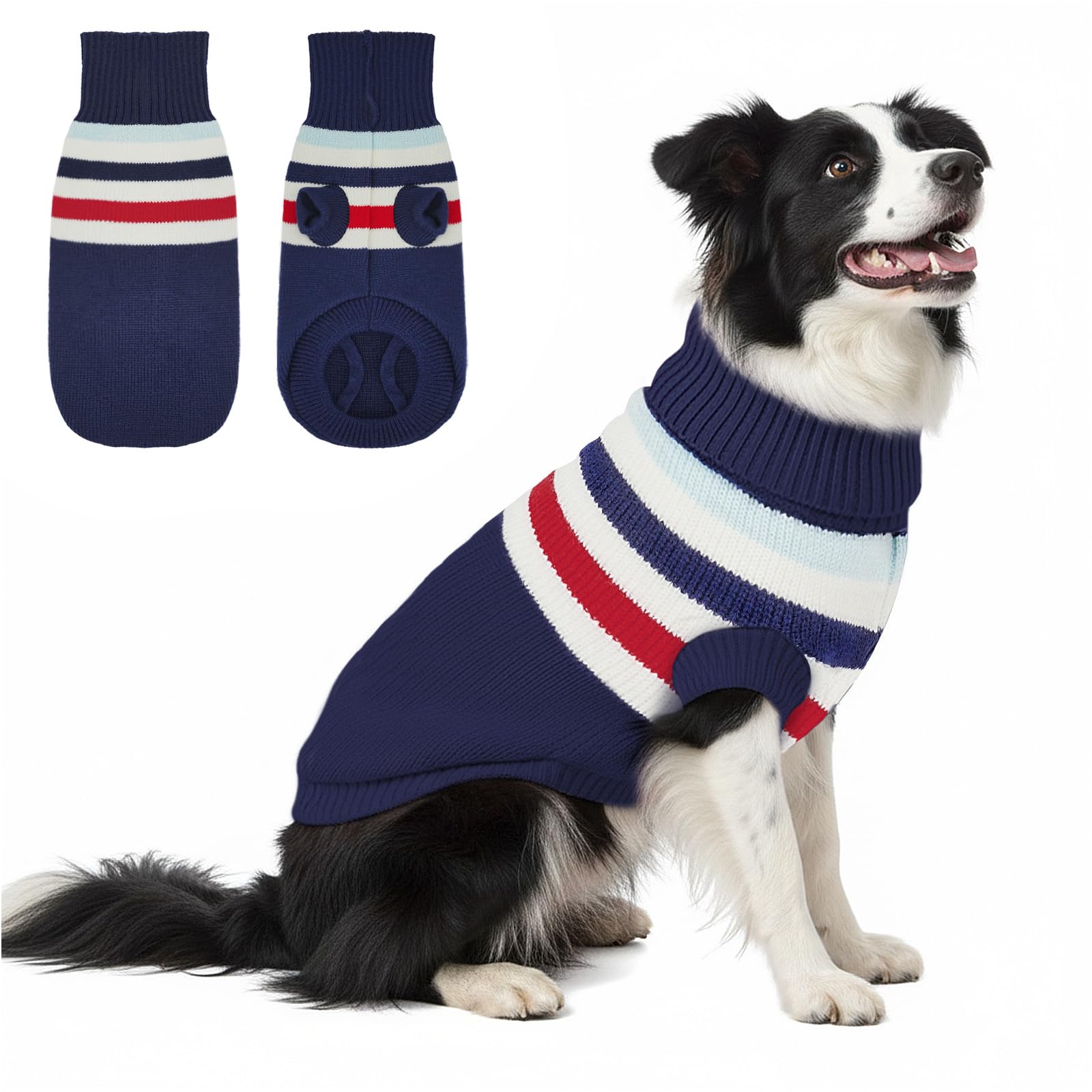 Photo 1 of ***(HEAVILY USED/ MINOR DAMAGE)***Marnonsis Christmas Dog Sweater for Small Medium Large Dogs Boy Girl, Warm Fleece Cable Turtleneck Pullover for Chihuahua, Pug, Labrador, Golden Retriever, Cold Weather Soft Winter Clothes