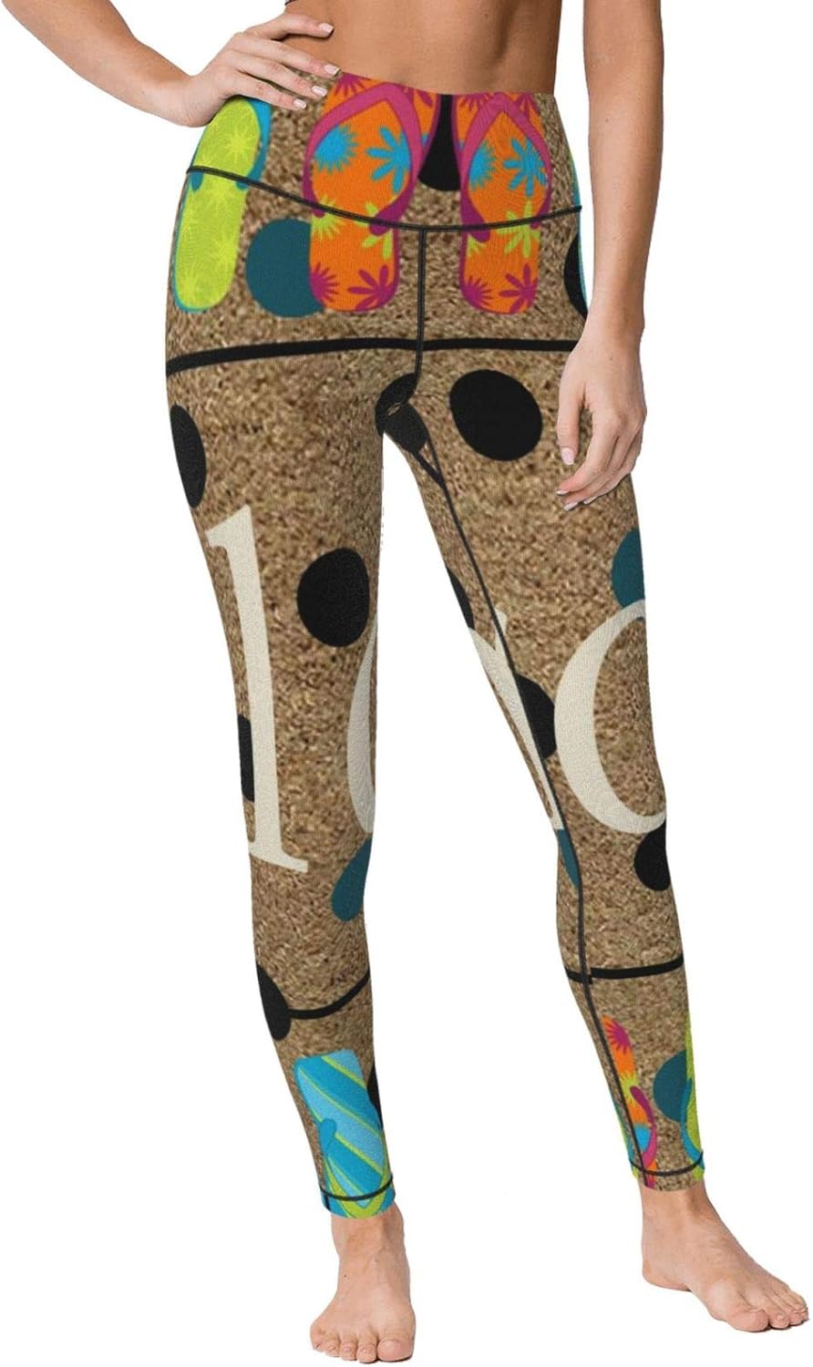 black leggings and flip flops