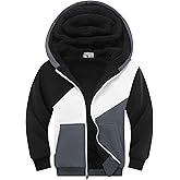 SWISSWELL Boys Fleece Jacket Long Sleeve Sherpa Lined Zip Up Hoodies Soft Warm Sweatshirt Outerwear for Kids 6-15 Years
