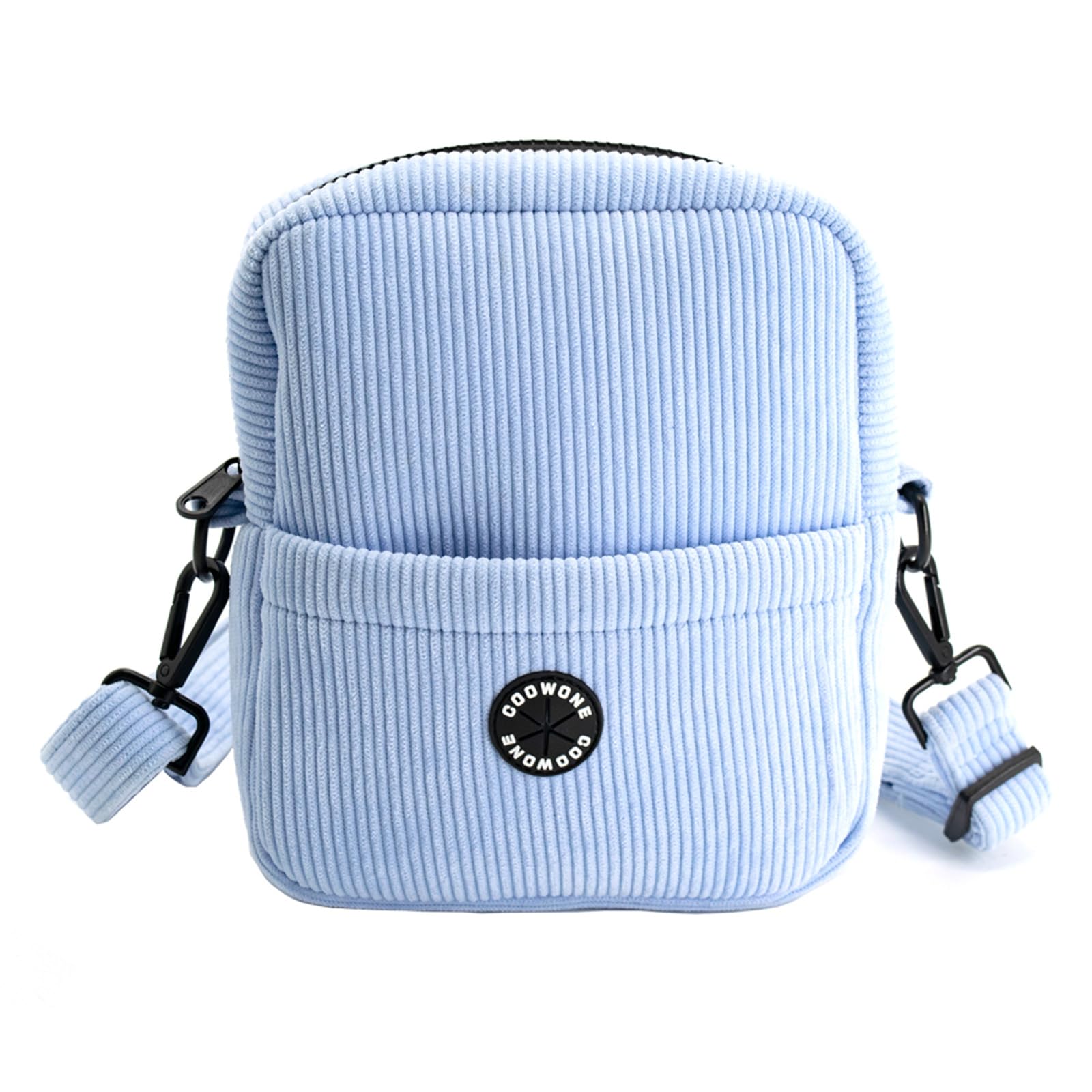 COOWONE Dog Walking Bag Corssbody, Dog Treat Pouch for Training, Walk Bag for Treats, Kibble, Toys, Dog Trainer Bag Built-in Poop Bag Dispenser, Corduroy Treat Pouch for Pet Training, Walking