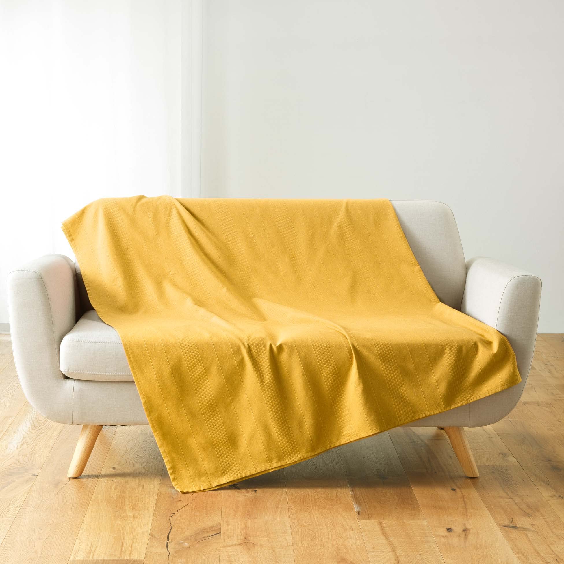 Douceur d'Intérieur, Lucile Curry Plain Polycotton Blanket (220 x 240 cm)