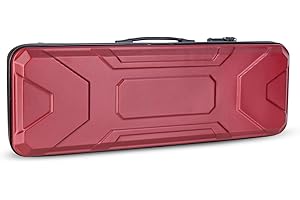 Crossrock ABS Oblong 4/4 Violin Case with Plush Interior | Lightweight Hardshell with Bow Storage, Spacious Accessory Compartment, Backpack Straps, Lock – Ideal for Students & Daily Travel -Red