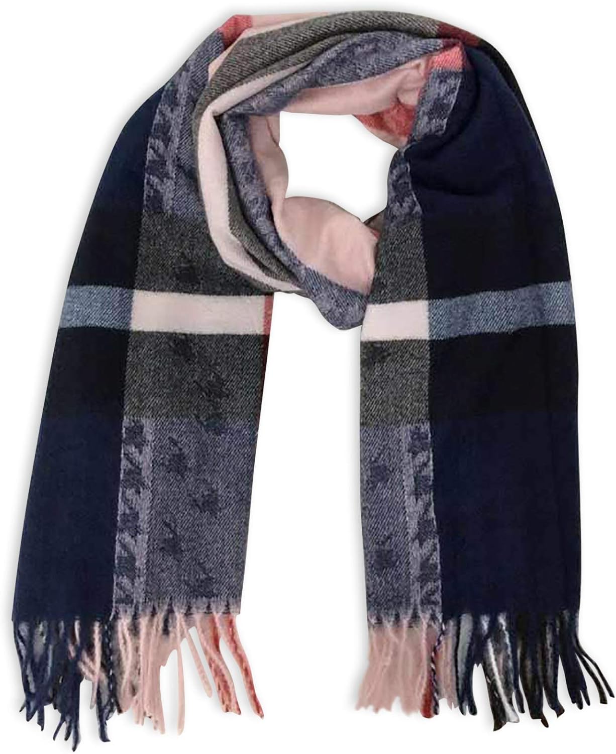 CYian Damen Winterschal Kaschmir-Haptik - Übergroßer Karo Schal 200x60cm