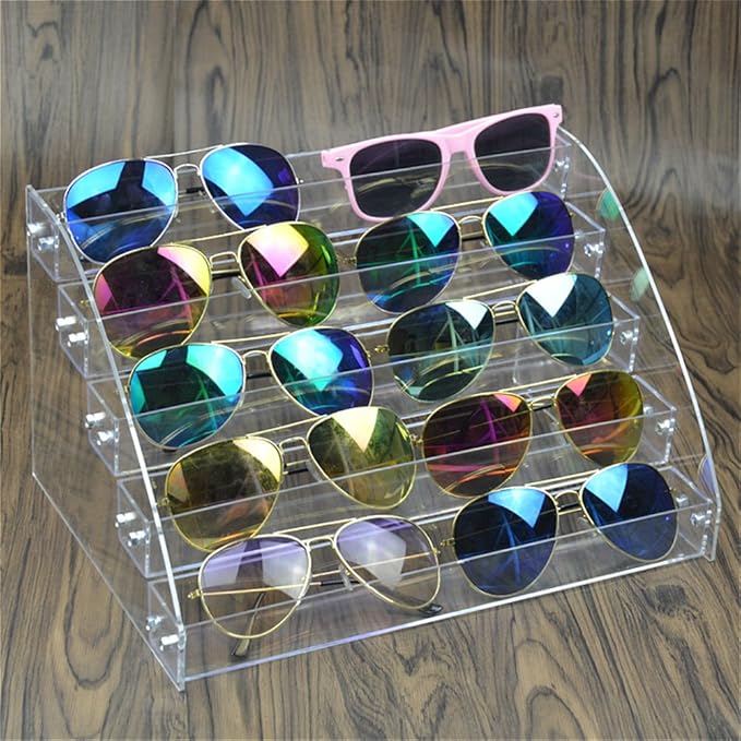 MineDecor 12 Piece Acrylic Sunglasses Organizer Clear Eyeglasses