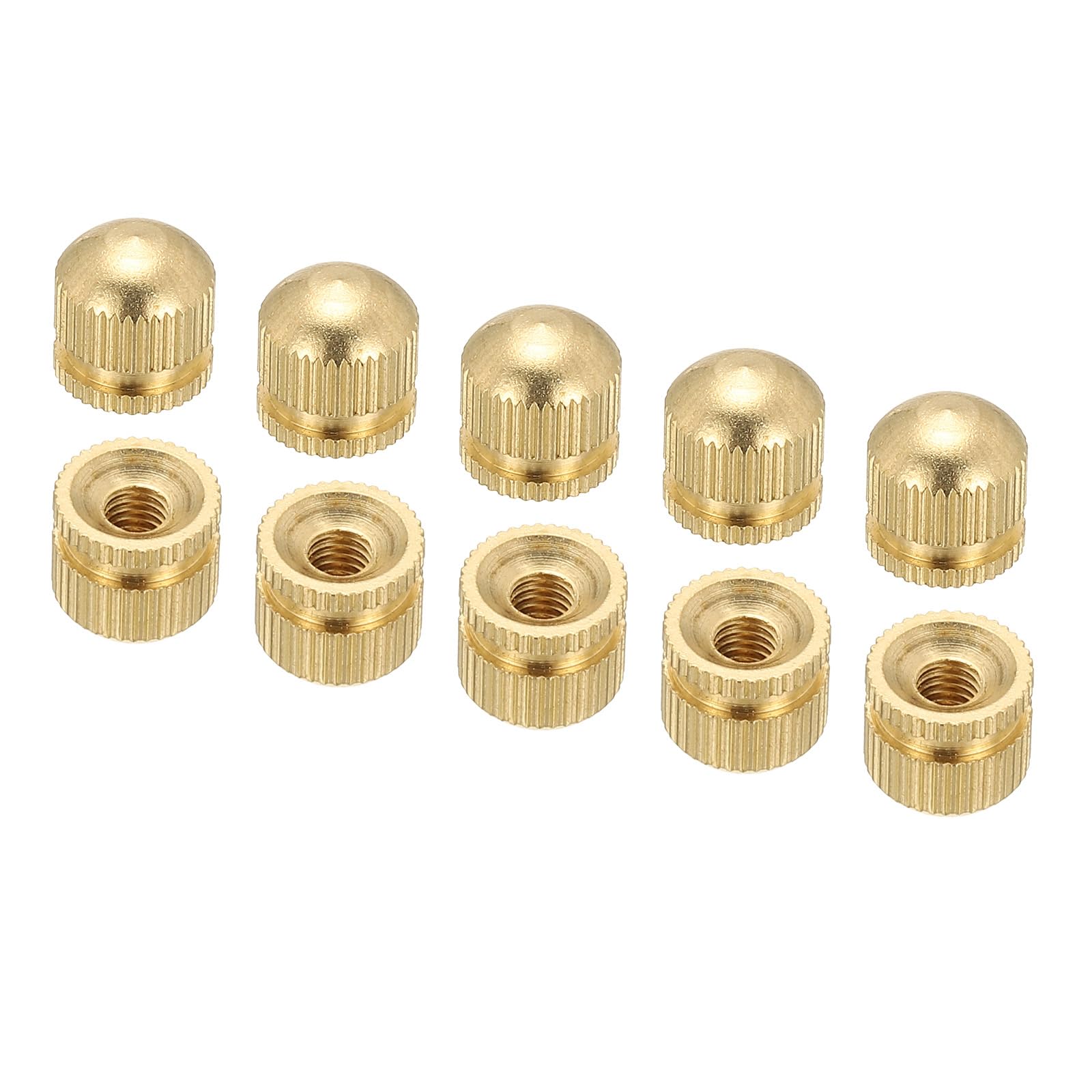 PATIKIL M4x10x10mm Cap Nut, 15 Pack Acorn Nut Screw Knob Cap Insert Bolt Cover Female Thread Knurled Decorative Hardware Fittings Lamp Light Fixtures