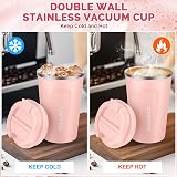 MOMSIV 380ml Vacuum Insulated Stainless Steel Coffee Cup Peachy-Pink view 3