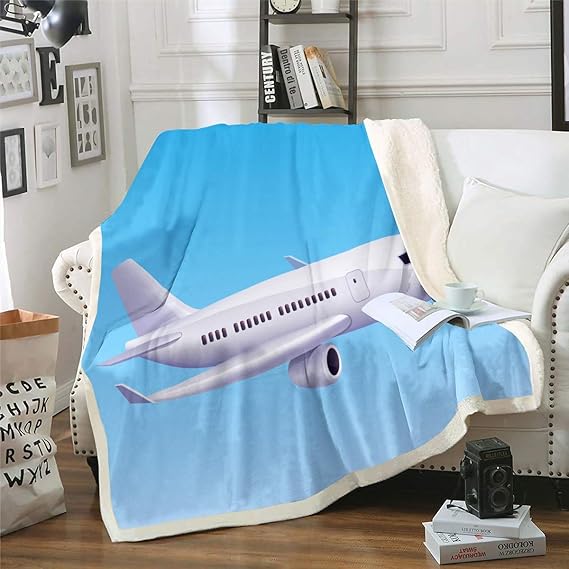Erosebridal Aircraft Fuzzy Blanket Aviation Blanket