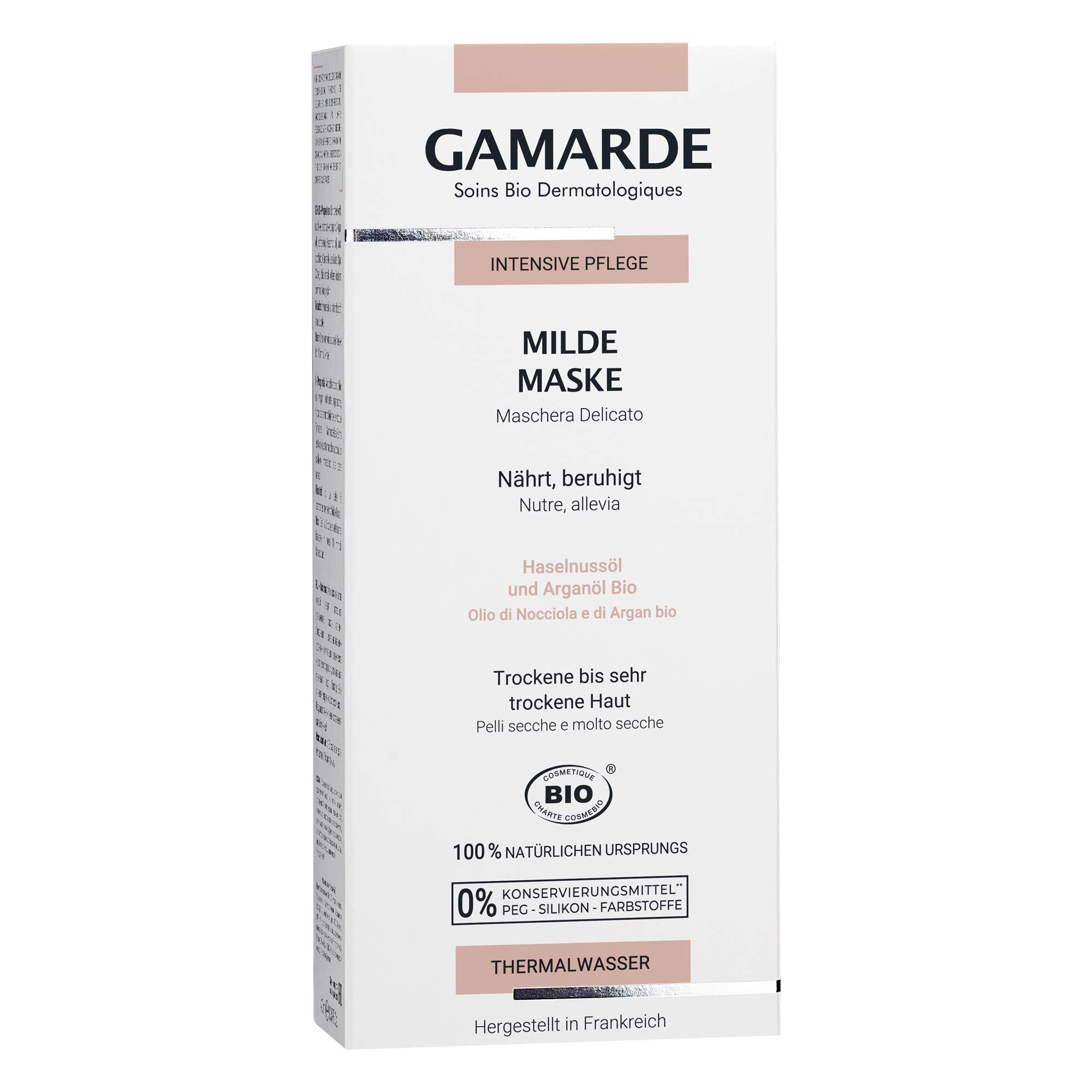 GAMARDE Organic Cosmetics: Mild Mask for Dry to Very Dry Skin I Natural Cosmetics Face Mask I Nourishing & Soothing Face Mask I Face Mask I Face Mask Men & Women I Vegan I 40 ml