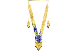 BEADSCORNER Native Tribal Style Long Statement Beaded Necklace for Women Handmade