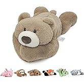 Niuniu Daddy 20" | 3.3 Pound Weighted Bear Stuffed Animals for Adults Kids, Giant Large Teddy Bear Plush Toy, Cute Brown Bear Body Pillow with Soft Fur & Body for Gift Christmas Birthday Holidays